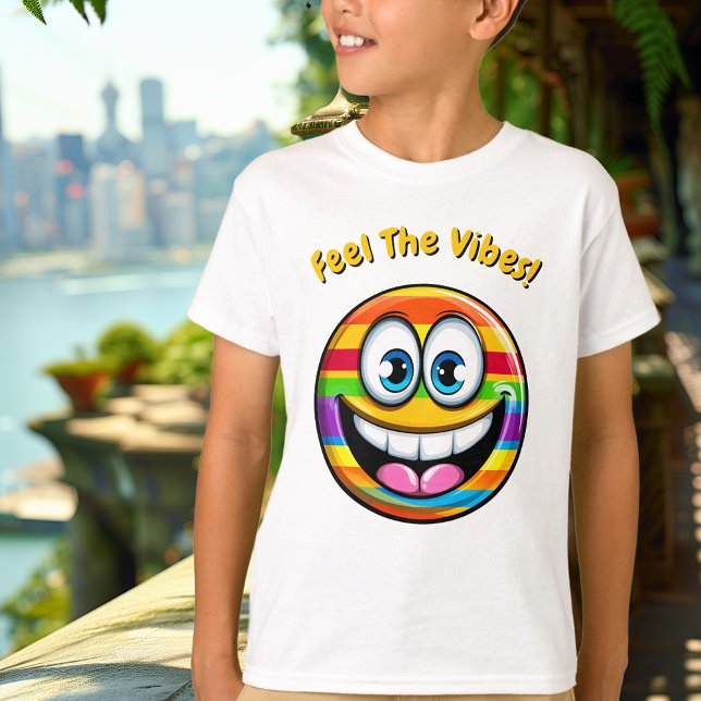 Funny Rainbow Emoji Kids T-Shirt (Skapare uppladdad)