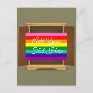 Funny Rainbow Flagga LGBT från garderoben Vykort