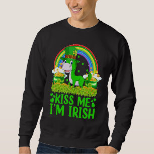 Funny Rainbow Kiss Me Jag är Irish Mule St Patrick Lång Ärmad Tröja