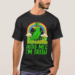 Funny Rainbow Kiss Me Jag är Irish Raven Bird St P T Shirt
