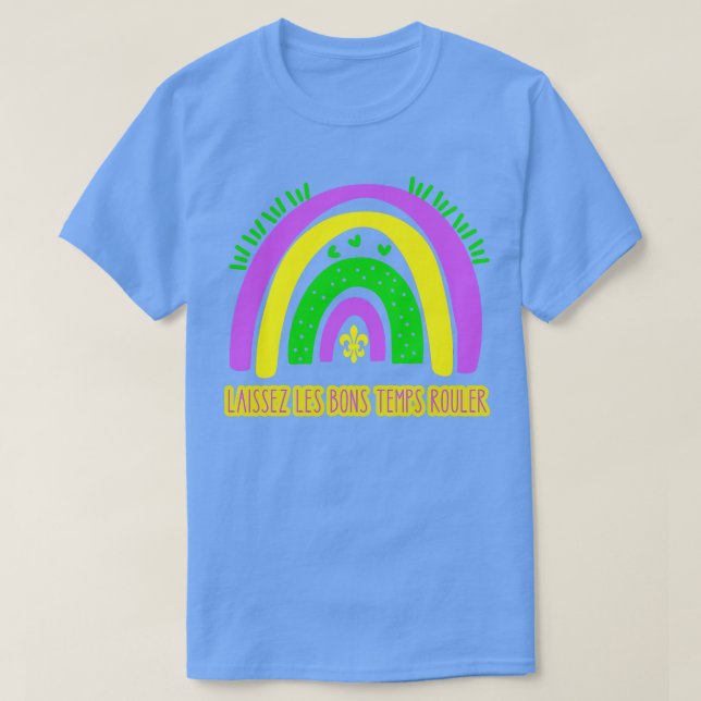 Funny Rainbow Trendig Unique Fleur de Lis T Shirt (Design framsida)