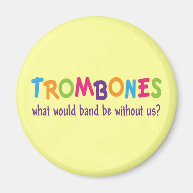 Funny Rainbow Trombone Band Gift Magnet (Framsidan)