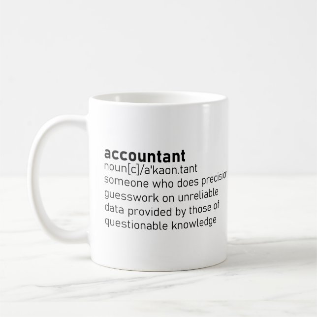 Funny räkenskapsdefinition kaffemugg (Vänster)