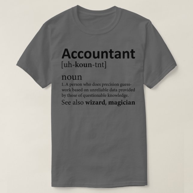 Funny räkenskapsdefinition t shirt (Design framsida)