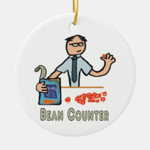 Funny räkenskapsförare Bean Counter Julgransprydnad Keramik