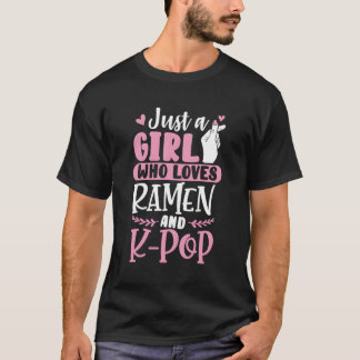 Funny Ramen Älskare Gift Bara en flicka som Kärlek T Shirt