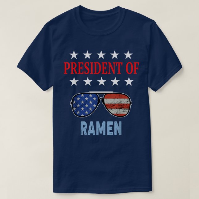 Funny Ramen Älskare USA flagga T Shirt (Design framsida)
