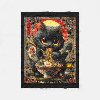 Funny Ramen Cat Noodle Lovers Anime Otaku  Fleecefilt