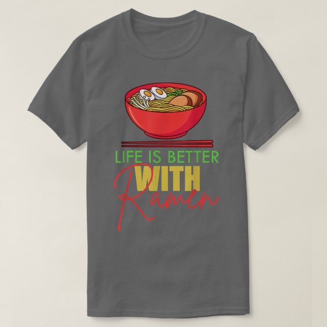 Funny Ramen Food Noodles Japansk Anime Roligt Älsk T Shirt (Design framsida)