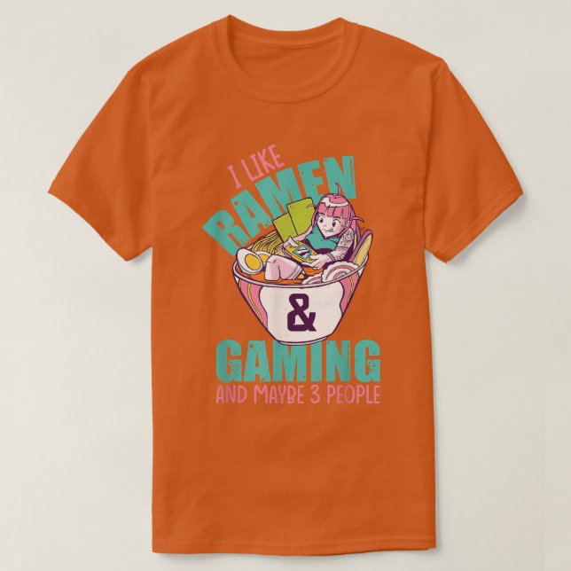Funny Ramen Gamer T Shirt (Design framsida)