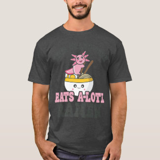 Funny Ramen Loving Grand-pere Cute Axolotl Eating T Shirt