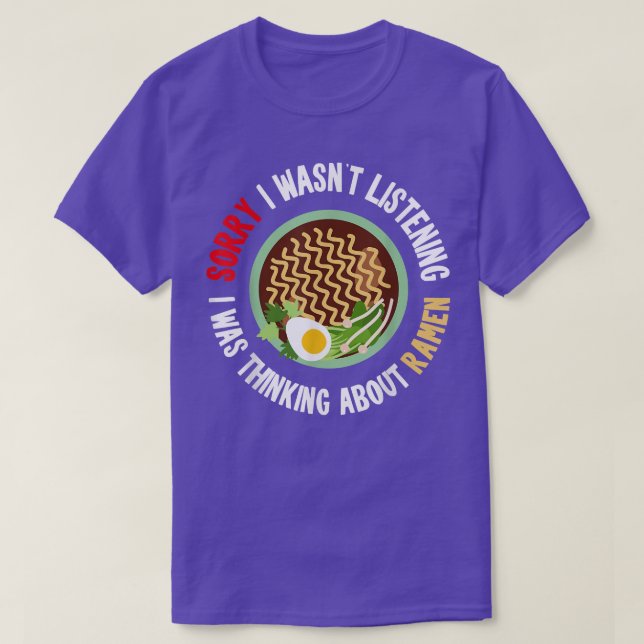 Funny Ramen Tshirt, Ramen Älskare Shirt, Thinking  T Shirt (Design framsida)