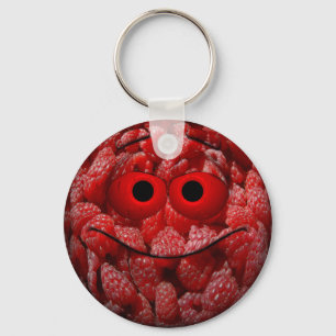 Funny Raspberry Emoticon Nyckelring
