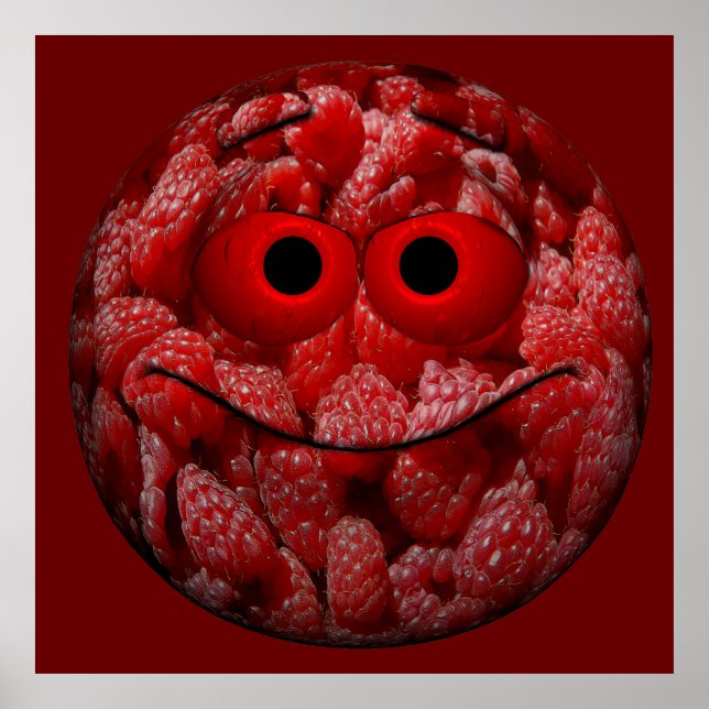 Funny Raspberry Emoticon Poster (Framsidan)