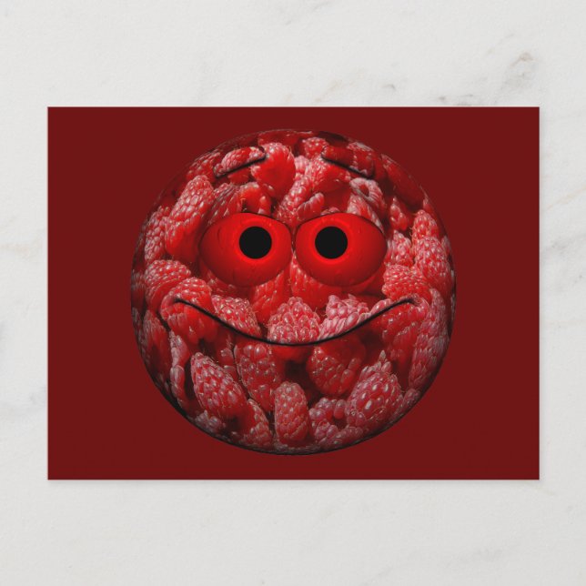 Funny Raspberry Emoticon Vykort (Framsida)
