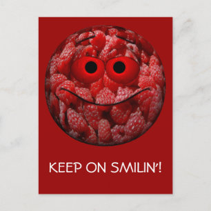 Funny Raspberry Emoticon Vykort