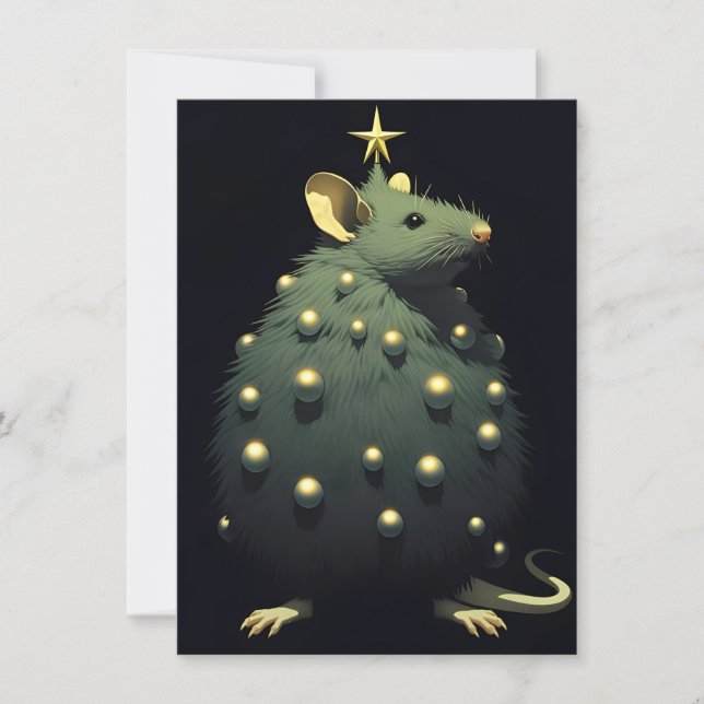 Funny Rat Christmas Cards Julkort (Framsida)