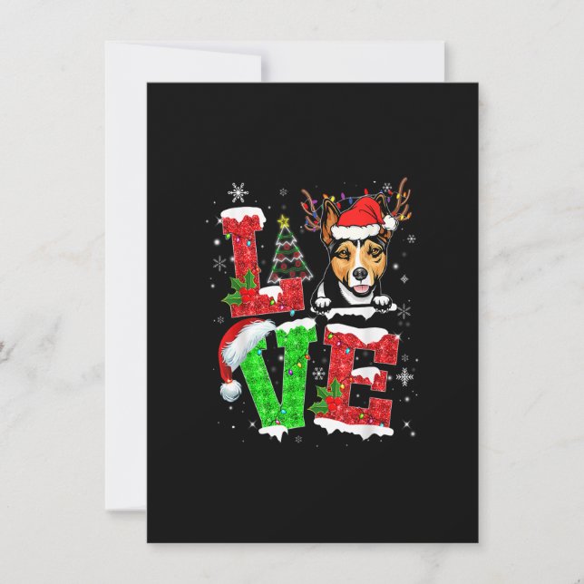 Funny Rat Terrier Dog Tree Christmas Lights Xmas P Inbjudningar (Framsida)