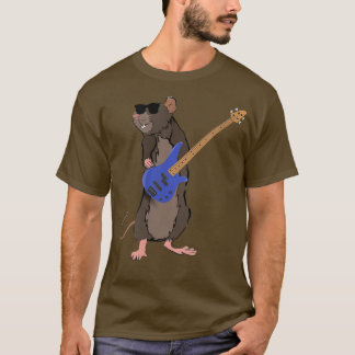 Funny Rat Wearing Sunglasses Playing Bass Guitar 8 T Shirt