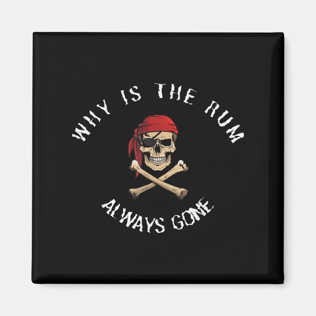 Funny Rate Quote - Why Is The Rum Always Gone_ , S Magnet (Framsidan)