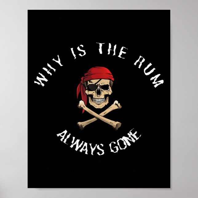 Funny Rate Quote - Why Is The Rum Always Gone_ , S Poster (Framsidan)