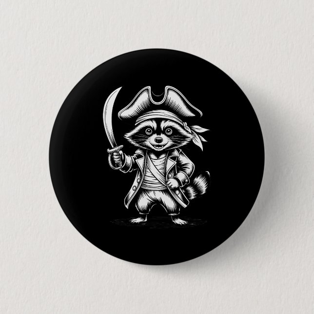 Funny Rate Raccoon  Knapp (Framsida)