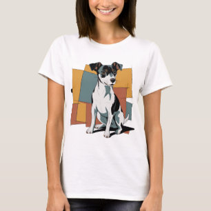 Funny Råtta Terrier Puppy Hund Abstrakt Art T Shirt