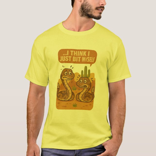 Funny Rattlesnake Shirt - I Think I Just Bit Mysel T Shirt (Framsida)