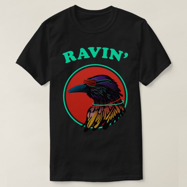 Funny Rave Raven Wingspan Birding T Shirt (Design framsida)