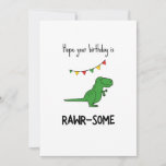 Funny Rawr-some Dinosaur Pun Birthday Card<br><div class="desc">Hoppas att din födelsedag är lite rak - roligt födelsedagskort med en minimalistisk illustration av t-rex</div>