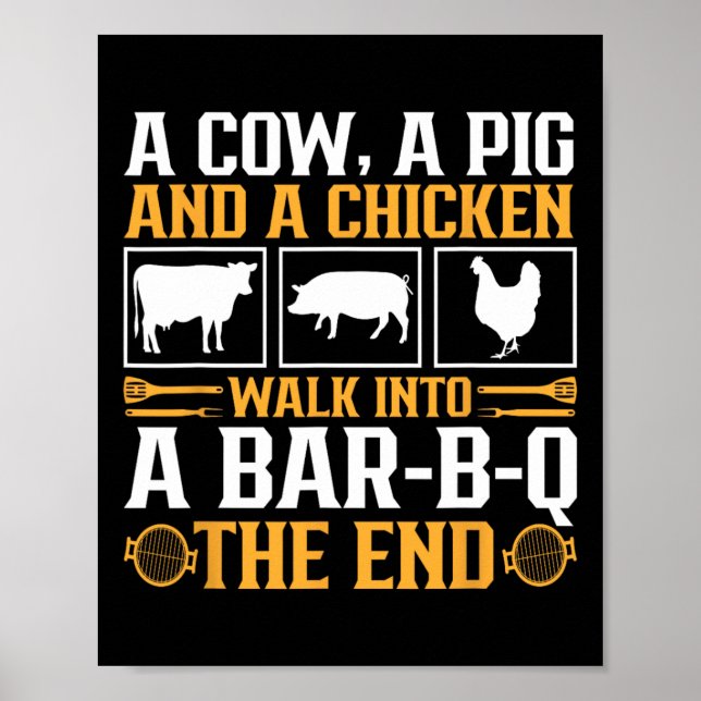 Funny Rbecue Bbq Joke Grill Älskare Pitmaster Gril Poster (Framsidan)