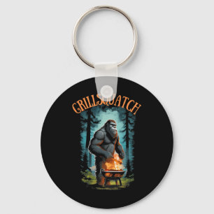 Funny Rbecue Griller Shirt - Bigfoot Grilling Sasq Nyckelring