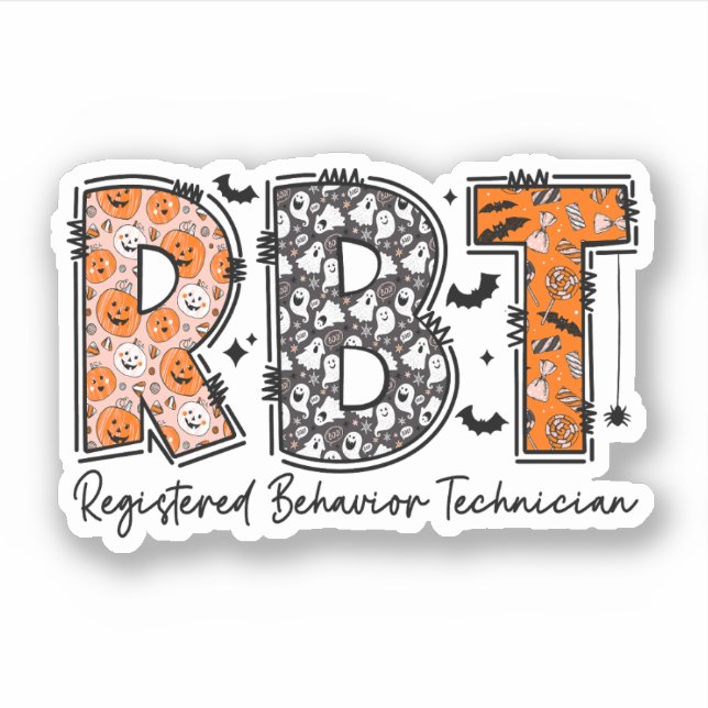 Funny RBT Halloween-registrerad beteendetekniker Klistermärken (Framsida)