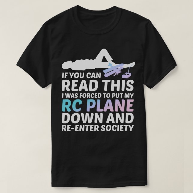 Funny RC Flygplan T Shirt (Design framsida)