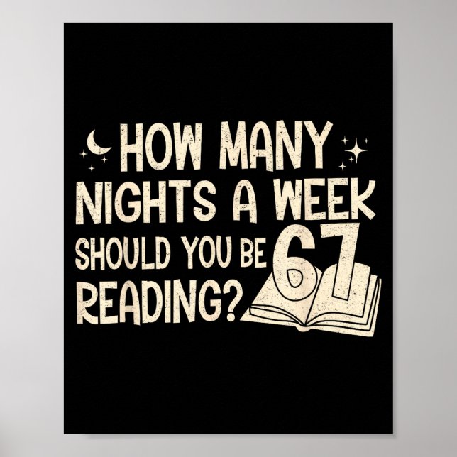 Funny Reading 67 Six Seven Meme Englieacher Book L Poster (Framsidan)