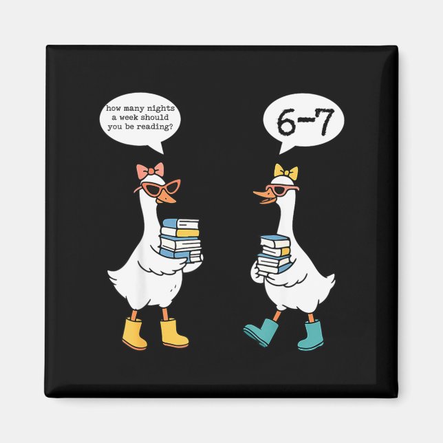Funny Reading 67 Six Seven Meme Goose Teacher Book Magnet (Framsidan)
