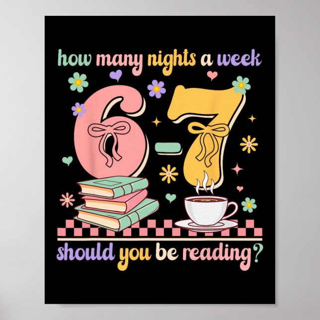 Funny Reading 67 Teacher Six Seven Reading 6 7 Boo Poster (Framsidan)