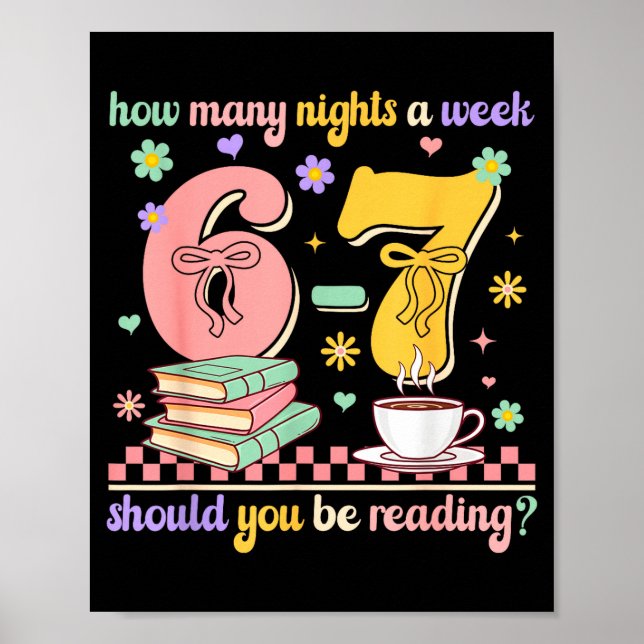 Funny Reading 67 Teacher Six Seven Reading 6 7 Boo Poster (Framsidan)