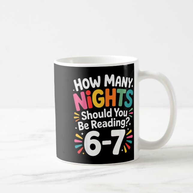 Funny Reading 6 7 Six Seven Meme Englieacher Book  Kaffemugg (Höger)