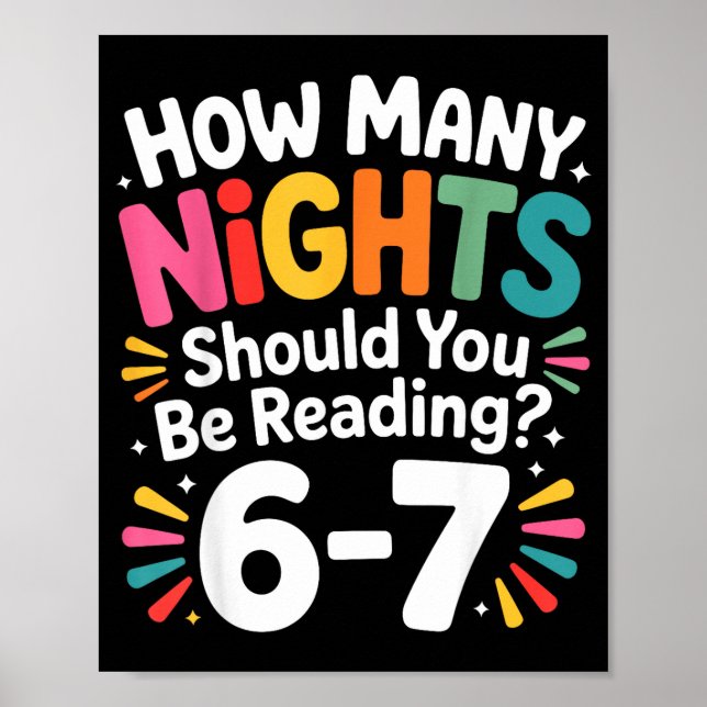 Funny Reading 6 7 Six Seven Meme Englieacher Book  Poster (Framsidan)