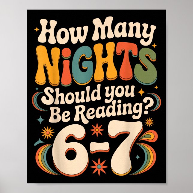 Funny Reading 6 7 Six Seven Meme Englieacher Book  Poster (Framsidan)