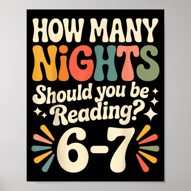 Funny Reading 6 7 Six Seven Meme Englieacher Book  Poster (Framsidan)