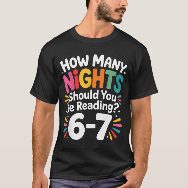 Funny Reading 6 7 Six Seven Meme Englieacher Book  T Shirt (Framsida)