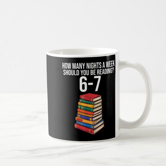 Funny Reading Book Teacher 67 Six Seven Meme  Kaffemugg (Höger)