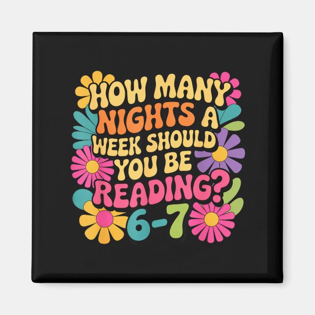 Funny Reading Book Teacher 67 Six Seven Meme  Magnet (Framsidan)