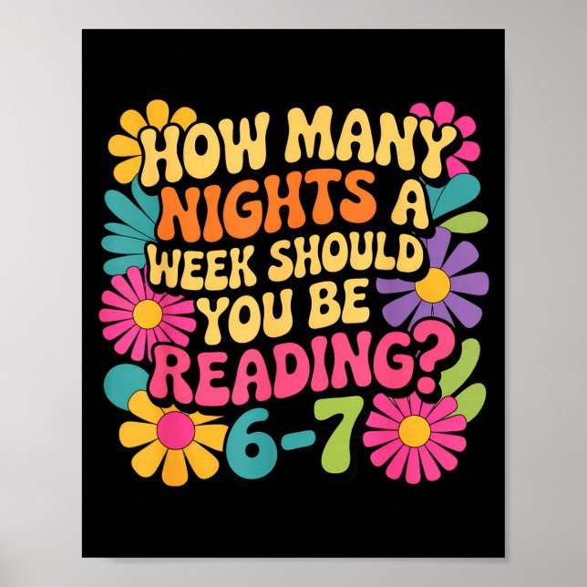 Funny Reading Book Teacher 67 Six Seven Meme  Poster (Framsidan)