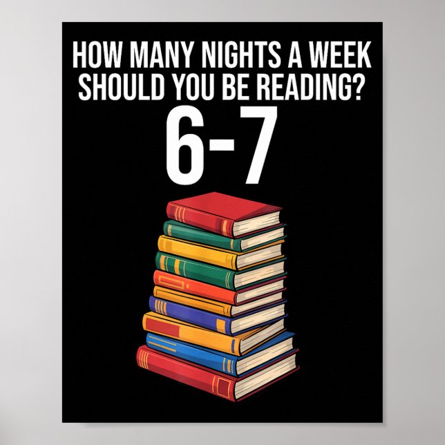 Funny Reading Book Teacher 67 Six Seven Meme  Poster (Framsidan)