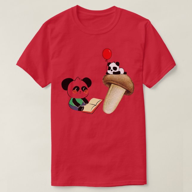 Funny Reading Panda T Shirt (Design framsida)