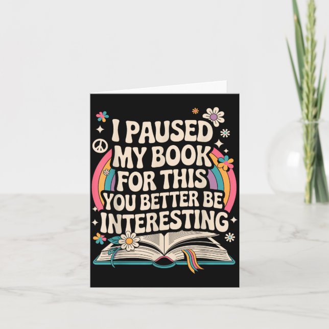 Funny Reading Quote For Bookworm And Librarian  Kort (Framsida)