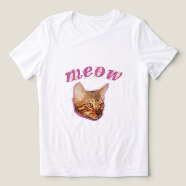 Funny Real Cat – "Meow" Meme Design – Hilarious Ca T Shirt (Design Framsida)